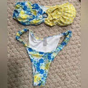 Floral and Gingham Bikini Set